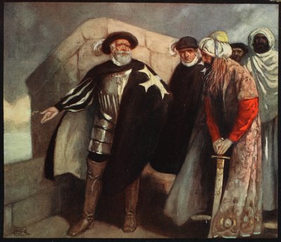 The White Cross Knights in the Fort of Saint Angelo, illustration from 