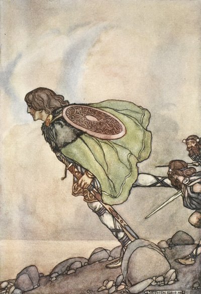 They ran him by hill and plane, illustration from 