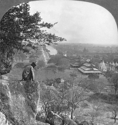 General view of Mandalay, Burma, showing the fort wall by Stereo Travel Co