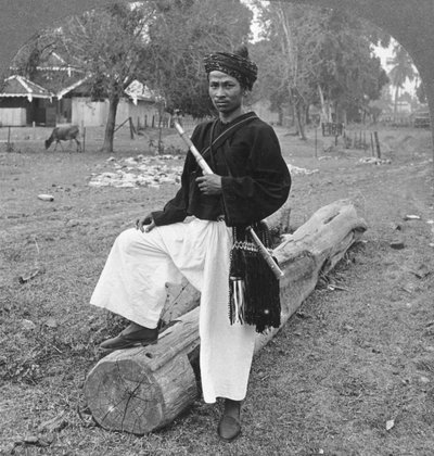 Man of the Kachin Tribe, Upper Burma by Stereo Travel Co