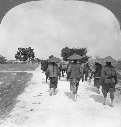 Off to China from Bhamo, Burma, 1908 by Stereo Travel Co