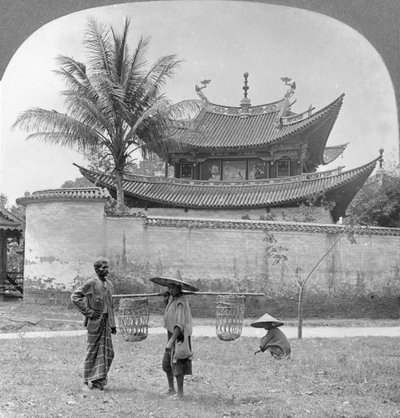 Picturesque Chinese joss house, Bhamo, Burma, 1908 by Stereo Travel Co