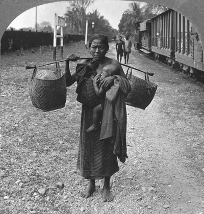 Shan Woman and Child, Upper Burma by Stereo Travel Co