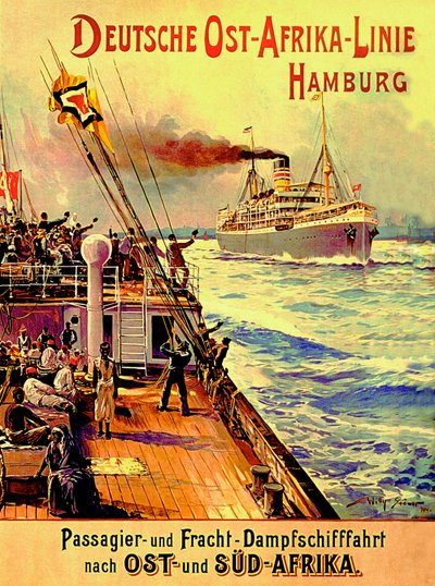 Poster advertising the German East Africa Line, Hamburg by Stoewer Willy