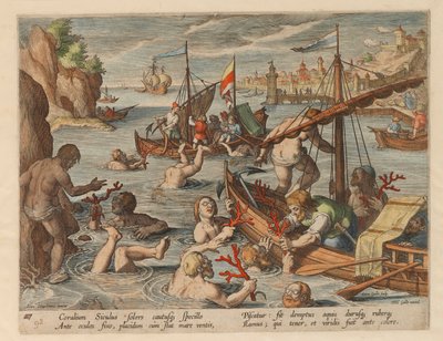 Fishing for Coral. From the Series Venationes Ferarum, Avium, Piscium by Stradanus