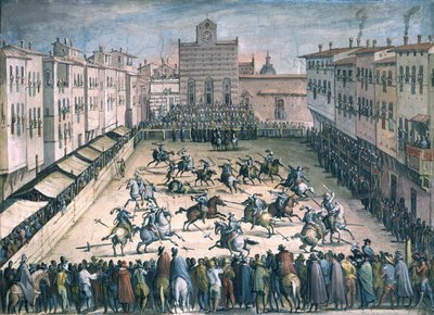 Horse Joust at the Piazza Santa Croce by Stradanus