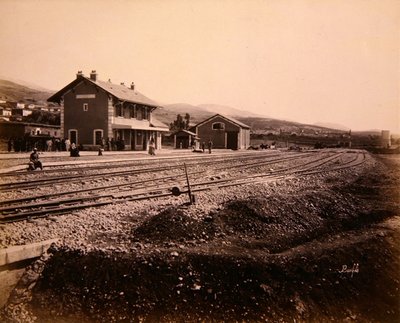 Station house at Mallakah-Zahleh on the Beirut to Damascus railway line by Studio Bonfils