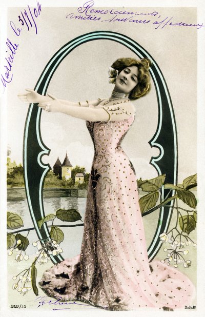 Agustina Otero Iglesias, Alias Caroline Otero Called La Belle Otero, Singer, Cabaret Dancer and Important Courtesan from La Belle Epoque - Alphabet in Postcard by Studio Reutlinger