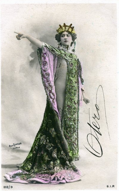 The beautiful Otero, postcard early 20th century by Studio Reutlinger