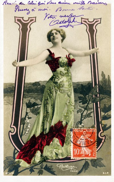 Olive Haygate, English Actress from La Belle Epoque - Alphabet in Postcard by Studio Reutlinger