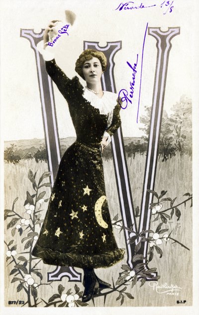 Liane De Pougy, Dancer and Courtesan from La Belle Epoque - Alphabet in Postcard by Studio Reutlinger