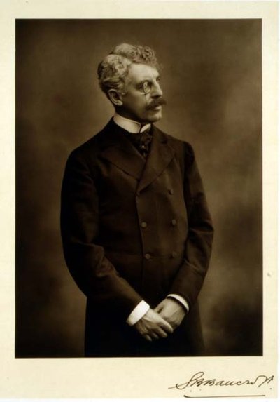 Sir Squire Bancroft, actor and theatrical manager, portrait photograph by Studio Walery