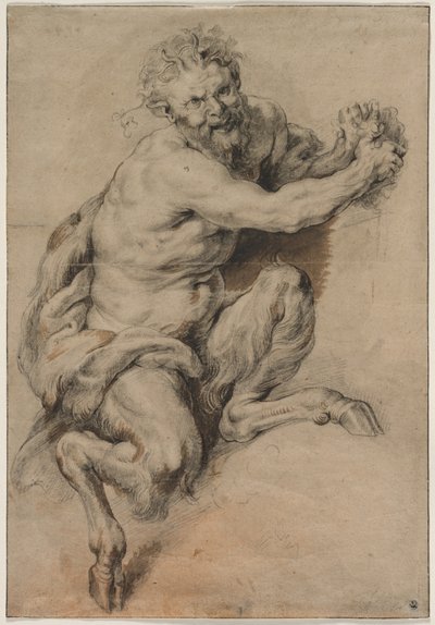 A Faun Grasping a Bunch of Grapes by Studio of Peter Paul Rubens