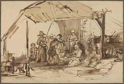 The Adoration of the Shepherds by Studio of Rembrandt van Rijn