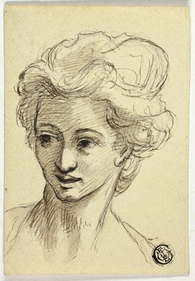 Head of Woman, Turning Left by Style of Angelica Kauffmann