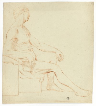 Seated Academic Male Nude by Style of Jacques Louis David
