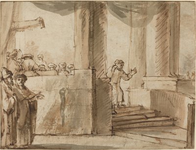 Judas Leaving the High Priest by Style of Rembrandt van Rijn