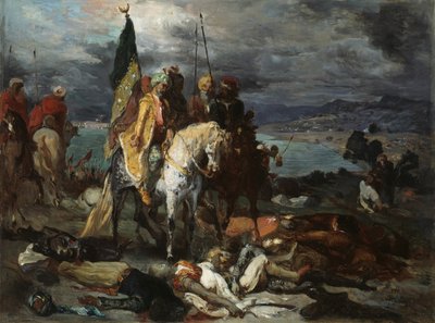 Saracens and Crusaders by Style of Théodore Chassériau.