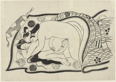 Erotic Representation from Hana ni Yosurukyo by Sugimura Jihei (attributed to)
