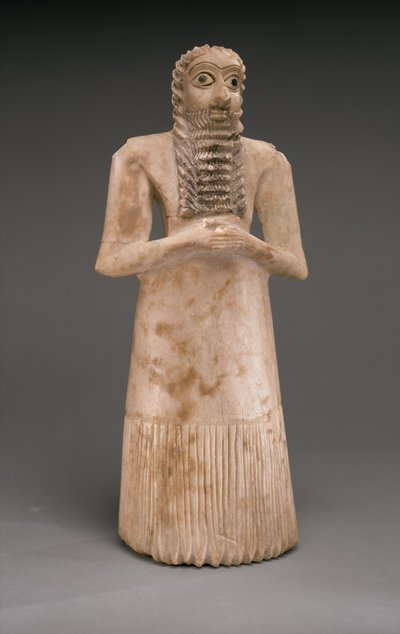 Standing Male Worshiper, Early Dynastic, c.2900-2600 B.C. by Sumerian