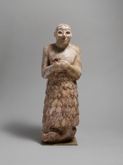 Votive figure, c.2600-2350 BC (stone) by Sumerian Sumerian