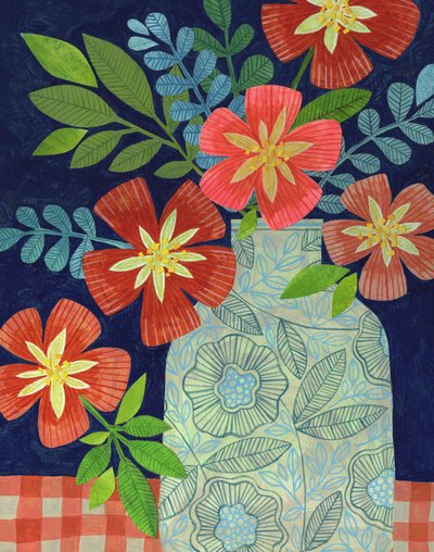 Vibrant Vase Flowers by Susan Black