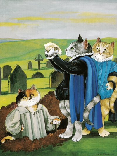 Illustration from Shakespeare Cats: Poster Book by Susan Herbert