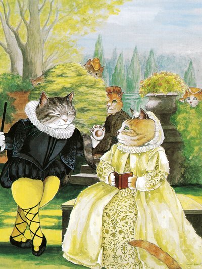 Illustration from Shakespeare Cats: Poster Book by Susan Herbert