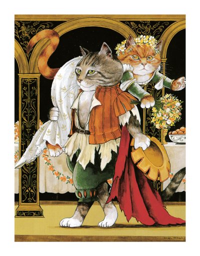 Illustration from Shakespeare Cats: Poster Book by Susan Herbert