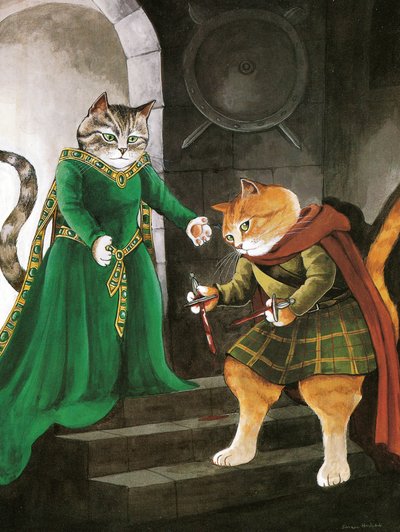 Illustration from Shakespeare Cats: Poster Book by Susan Herbert