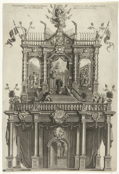 Triumphal Arch Erected in Antwerp on the Occasion of the Canonization of Peter of Alcantara in 1669 by Susanna Verbruggen (signed by artist)