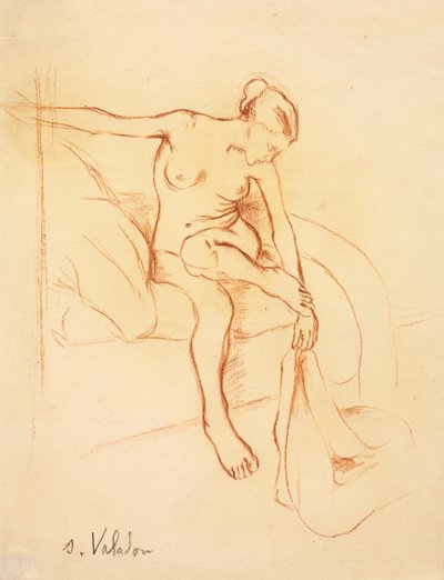 Nude Woman Seated on a Bed by Suzanne Valadon