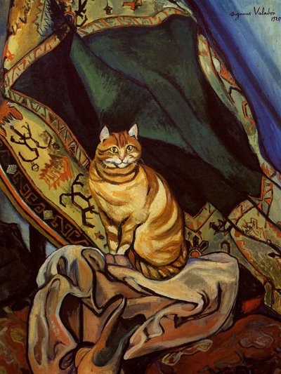 The Cat Raminou Sitting on a Cloth by Suzanne Valadon