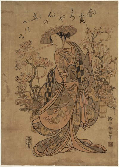 A Flower Vendor by Suzuki Harunobu