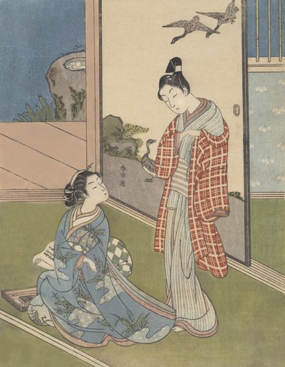 A Girl Writing a Letter, 18th century by Suzuki Harunobu