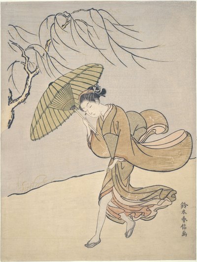 A Windy Day in Summer by Suzuki Harunobu