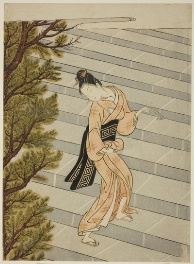 Climbing the Steps One Hundred Times by Suzuki Harunobu