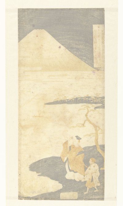 The Poet Yamabe no Akahito Looking at Mount Fuji by Suzuki Harunobu