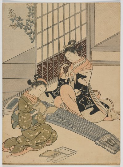 Descending Geese of the Koto, Edo period, c.1766 by Suzuki Harunobu