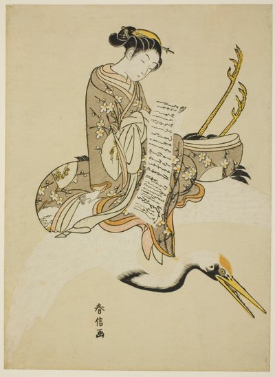 Girl Riding a Crane (parody of Hi Chobo) by Suzuki Harunobu