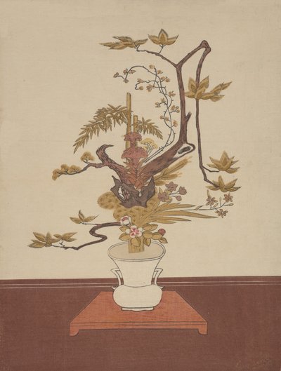 Ike Bana Flower Arrangement in the Ike-no-bo Style, probably 1765 by Suzuki Harunobu