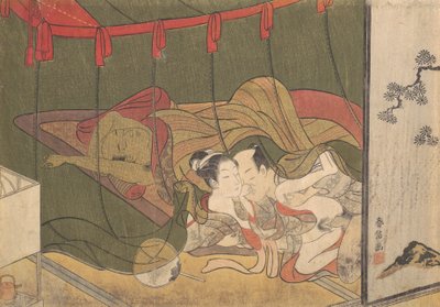 Lovers Beneath a Mosquito Net, 18th century by Suzuki Harunobu