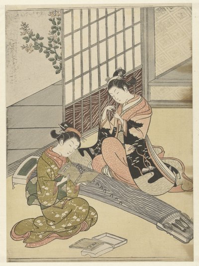 Landing Geese at the Koto Bridges by Suzuki Harunobu