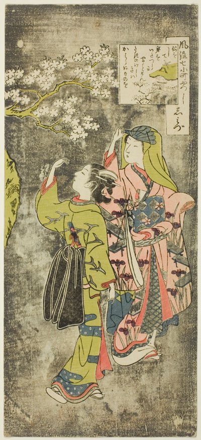Ono no Komachi by the Waterfall, from the series The Seven Fashionable Aspects of Komachi by Suzuki Harunobu