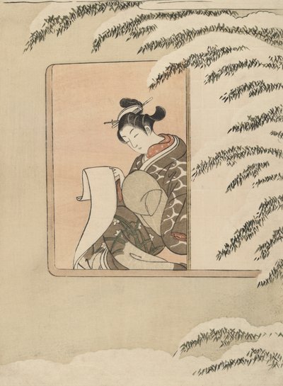 Parody of Sun Kang, Also Known as Snow by the Window by Suzuki Harunobu
