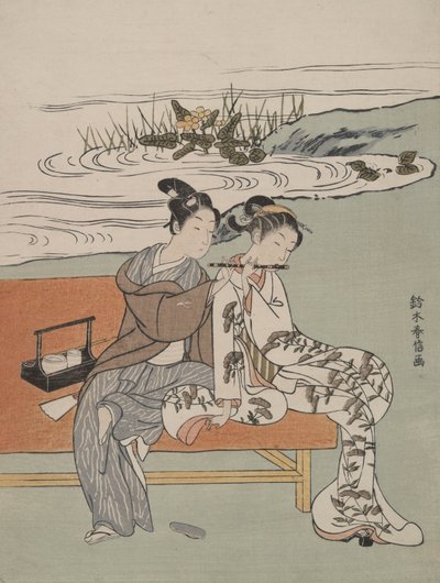 Parody of the Emperor Xuanzong and Yang Guifei by Suzuki Harunobu