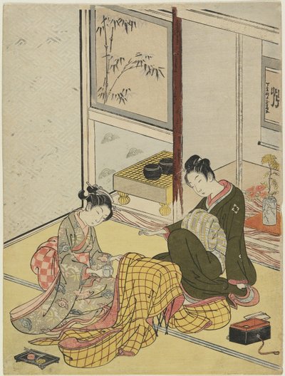 Perfuming a Robe as a Mitate of the Four Elegant Pastimes, Autumn by Suzuki Harunobu