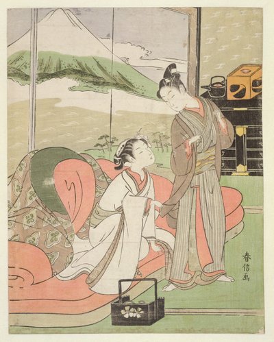 Lover Taking Leave of a Courtesan, c.1768-9 by Suzuki Harunobu