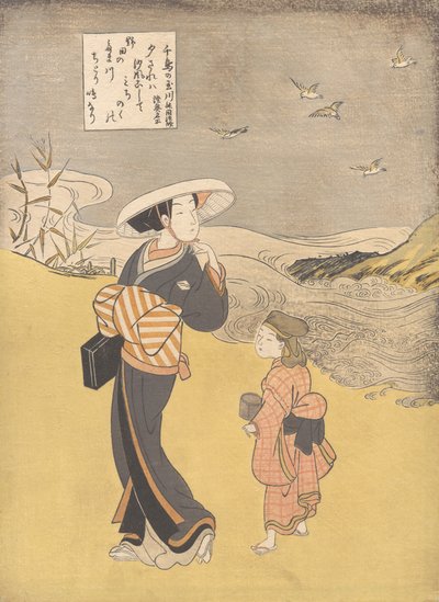 The Jewel River of Plovers, a Famous Place in Mutsu Province, from the series by Suzuki Harunobu