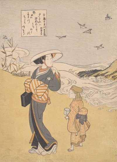 The Jewel River of Plovers, a Famous Place in Mutsu Province, from the Series Six Jewel Rivers by Suzuki Harunobu